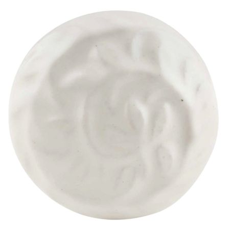 Solid Cream Floral Ceramic Cabinet Knobs